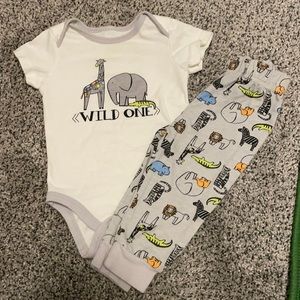 <<wild one>> matching set 3-6 months